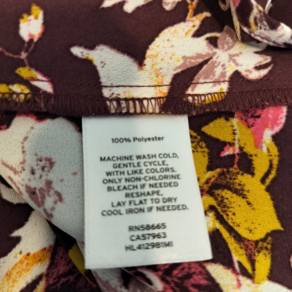 Chelsea28 Floral Wrap Top Blouse Womens Medium Floral Kimono Sleeve Boho - Picture 8 of 9